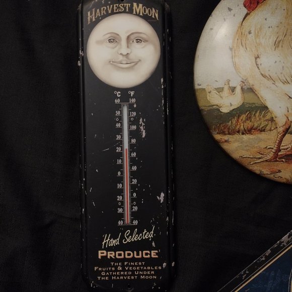 3 Vintage country Style metal signs thermometer home décor barn décor - Picture 9 of 10